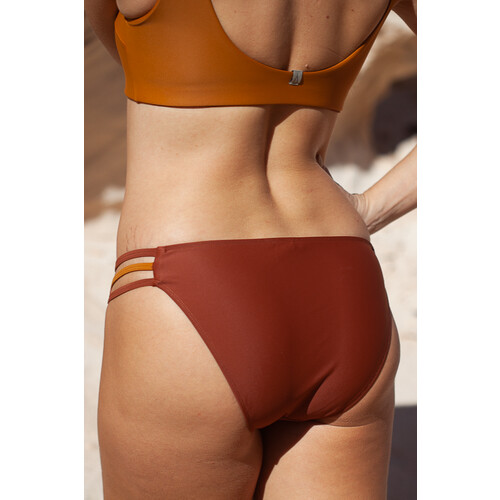 Inaska dames vegan Bikinibroekje Brazilian Cut Free Oranje/Bruin Tweedehands