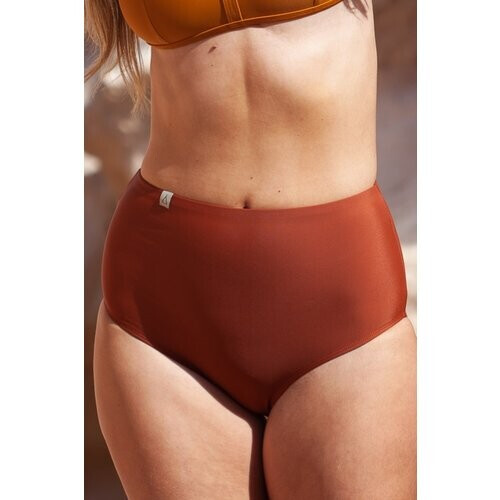 Inaska dames vegan Bikinibroekje Hoge Taille Pure Oranje/Bruin Tweedehands