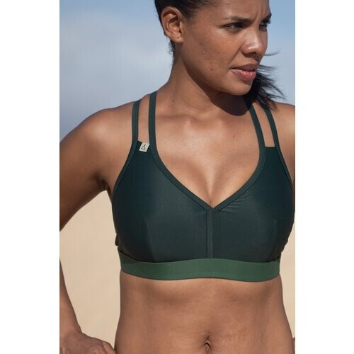 Inaska dames vegan Sport Bikinitop Wild Donkergroen En Mosgroen Tweedehands