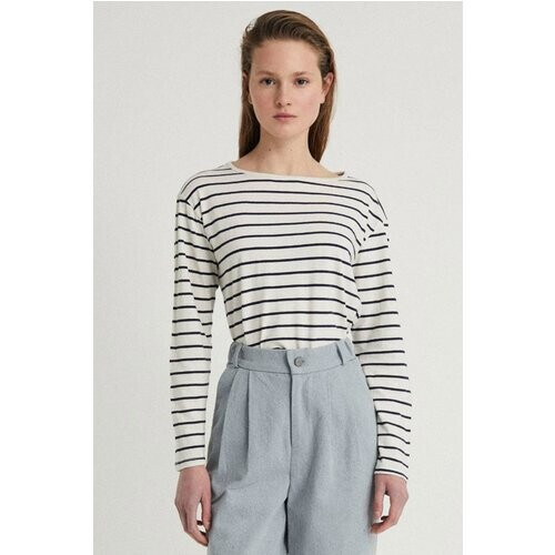 Infinitdenim dames vegan Boot T-Shirt Gestreept Tweedehands