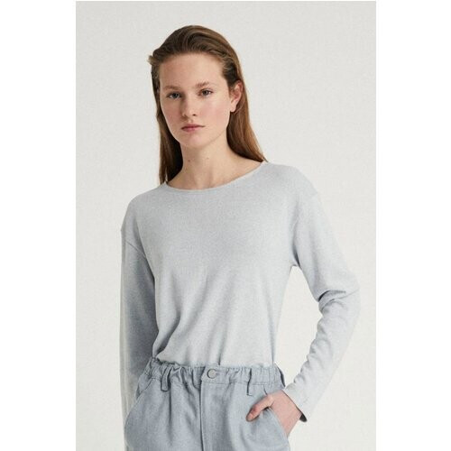 Infinitdenim dames vegan Boothals T-Shirt Grijs Tweedehands