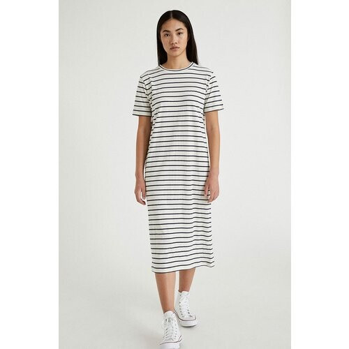 Infinitdenim dames vegan Jurk Met Korte Mouwen Gestreept Tweedehands