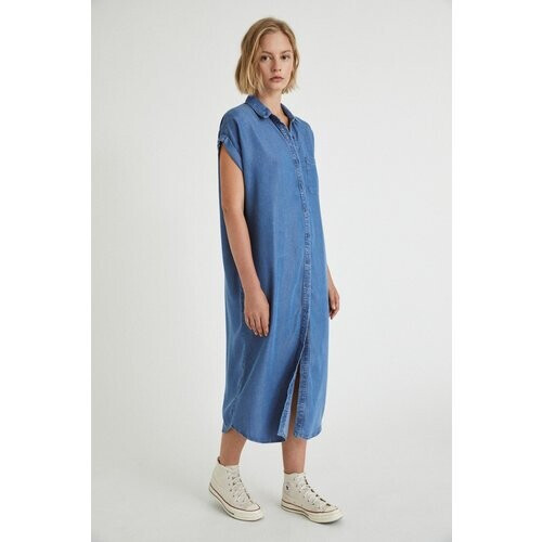 Infinitdenim dames vegan Jurk Tencel Roll-Up Tweedehands