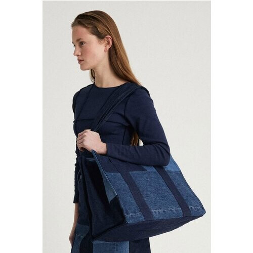 Infinitdenim dames vegan Tas Patchwork Groot Tweedehands