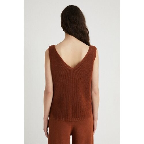 Infinitdenim dames vegan Top Gebreid Terracotta Tweedehands