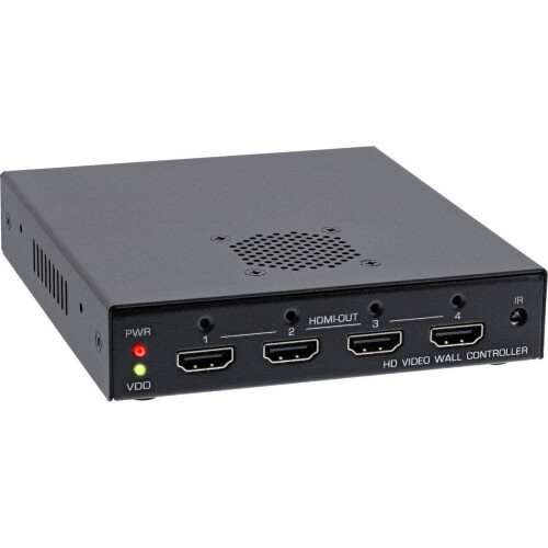 InLine® HDMI-videowall switch - 1 tot 4 monitoren - Full-HD - Zwart Tweedehands