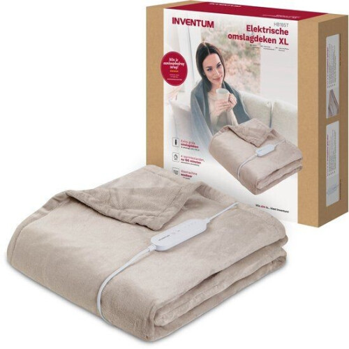 Inventum HB185T - Elektrische verwarmde bovendeken - 4 warmtestanden - Taupe Tweedehands