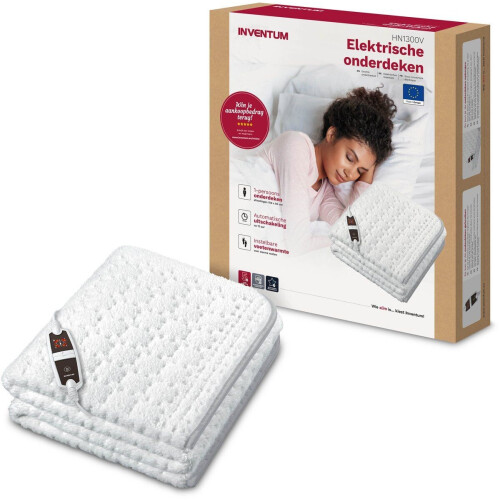 Inventum HN1300V - Elektrische onderdeken - 4 warmtestanden - Aparte voetzone - Wit Tweedehands