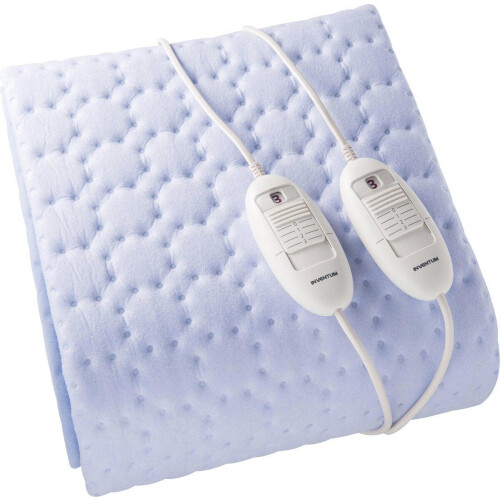 Inventum HN236I - Elektrische onderdeken - 150x150 cm - Extra warme voetzone - 3 warmtestanden - 2 schakelaars - Wasbaar - Fleece - Lichtblauw Tweedehands