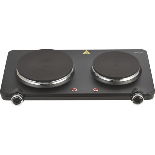 Inventum KP602B - Elektrische kookplaat - 2 kookzones 15 en 18 cm - 2250 watt - Zwart