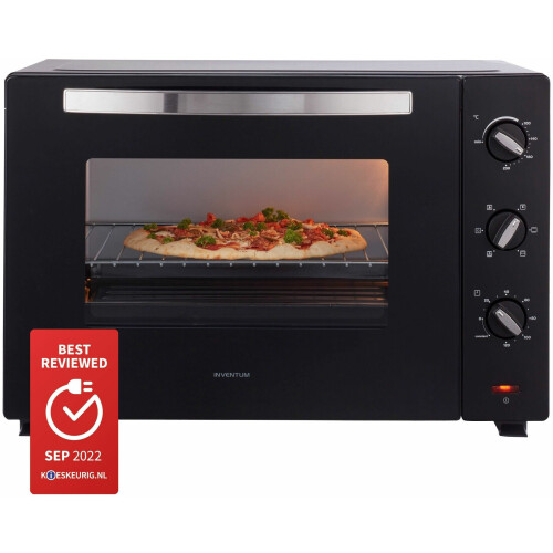 Inventum OV607B - Vrijstaande heteluchtoven 60 liter - 6 programma's - Zwart