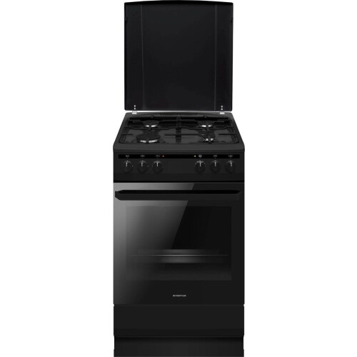 Inventum VFG5020GZWA - Vrijstaand gasfornuis - 4 kookzones - 62 liter - Zwart