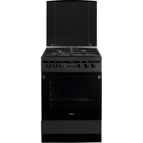 Inventum VFG6034WGZWA - Vrijstaand gasfornuis - 4 kookzones - 65 liter oven - Zwart