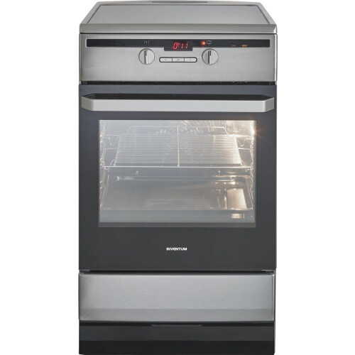 Inventum VFI5042RVS - Vrijstaand inductie fornuis - 4 kookzones - 65 liter - RVS/Zwart