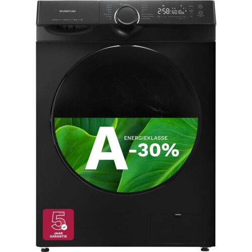 Inventum VWM1010B - Wasmachine - 10 kg - A-30% - 1400 toeren - Zwart