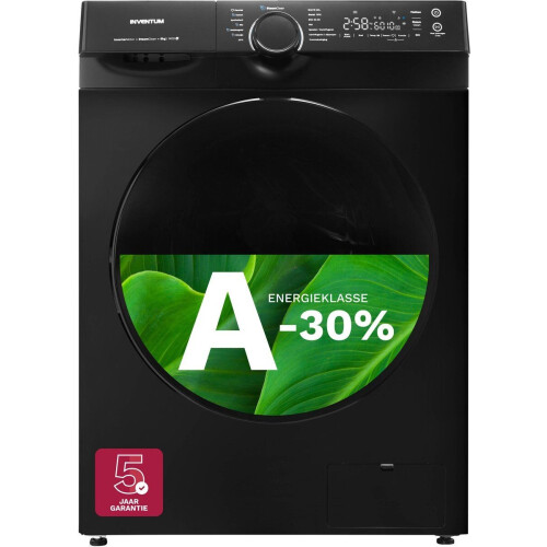 Inventum VWM8030B - Wasmachine - 8kg - 14 programma's - 1400 toeren - Energieklasse A-30% - Steam Clean - Zwart Tweedehands