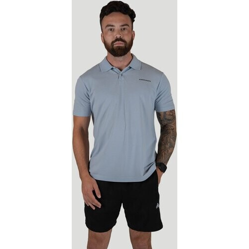 Iron Roots mannen vegan Poloshirt Arctic Blue Tweedehands