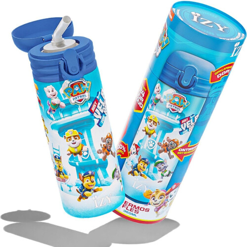 IZY Drinkfles - Kinderbeker - Paw Patrol - Inclusief donatie - Waterfles met Rietje - Thermosbeker - RVS - 6 uur lang warm - 350 ml Tweedehands