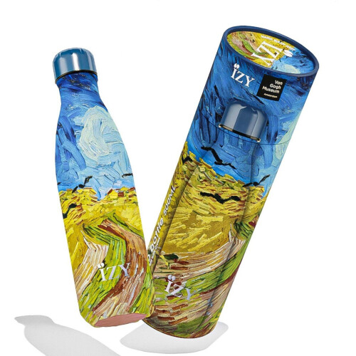 IZY Drinkfles - Van Gogh - Korenveld - Inclusief donatie - Waterfles - Thermosbeker - RVS - 12 uur lang warm - Kerstcadeau - 500 ml Tweedehands