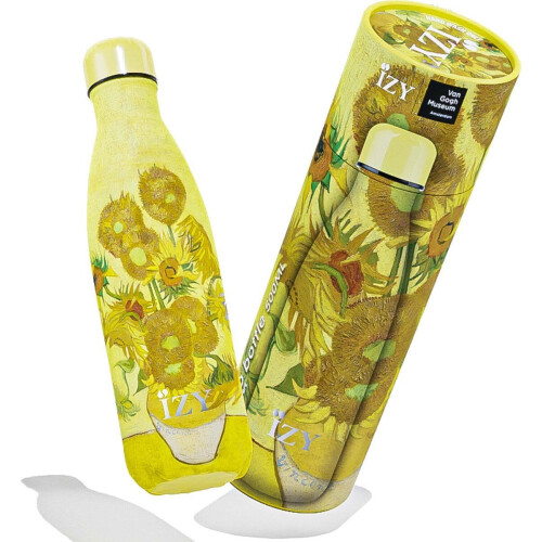 IZY Drinkfles - Van Gogh - Zonnebloemen - Inclusief donatie - Waterfles - Thermosbeker - RVS - 12 uur lang warm - Kerstcadeau - 500 ml Tweedehands