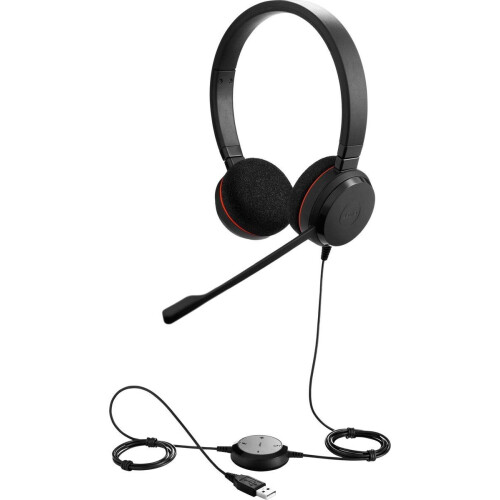 Jabra EVOLVE 20 UC - Stereo headset met bedieningsunit - Zwart
