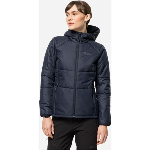 Jack Wolfskin Bergland Gevoerde Dames Hoodie Donkerblauw Tweedehands