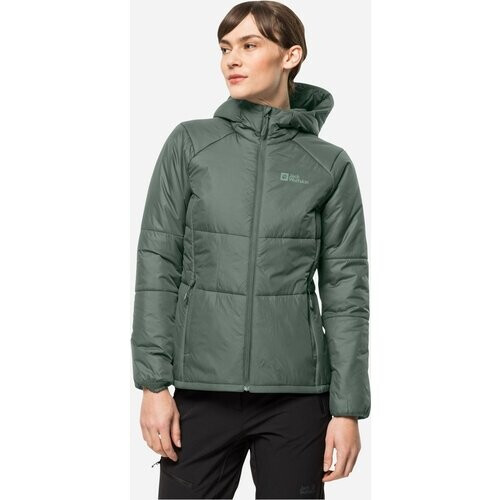 Jack Wolfskin Bergland Gevoerde Dames Hoodie Middengroen Tweedehands