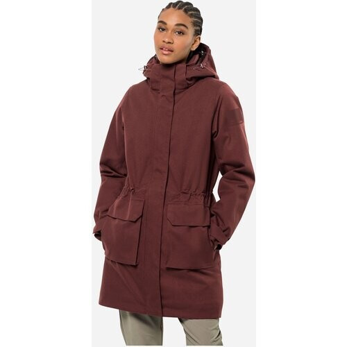 Jack Wolfskin Fierce Wind Dames Parka Bordeaux / Kastanjebruin Tweedehands