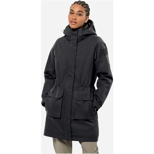 Jack Wolfskin Fierce Wind Dames Parka Zwart Tweedehands