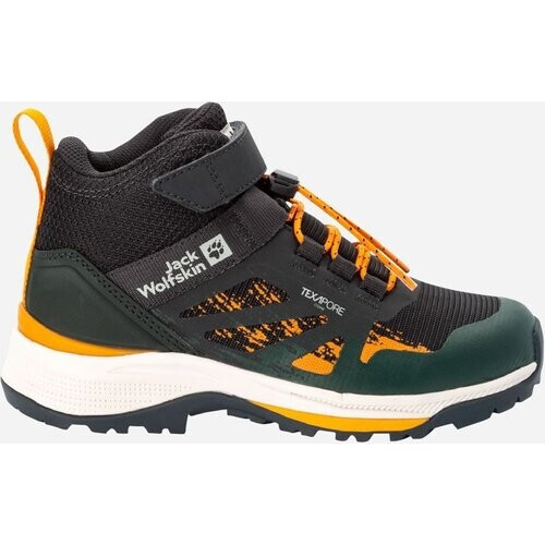 Jack Wolfskin Villi Hiker Texapore Mid Wandelschoen Kids Zwart/Donkergroen Tweedehands