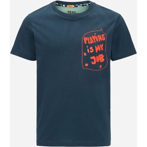 Jack Wolfskin Villi T-Shirt Kids Marineblauw/Geel Tweedehands