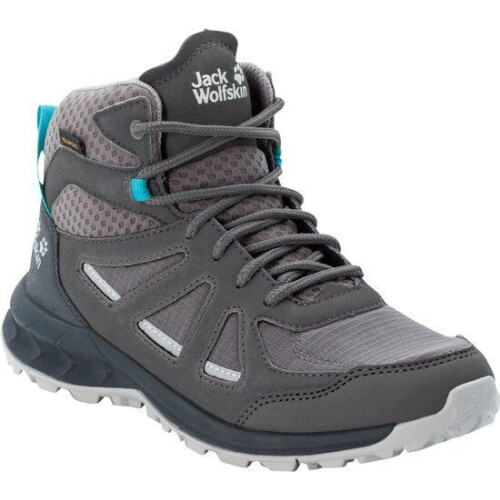 Jack Wolfskin WOODLAND 2 TEXAPORE MID - Dames Wandelschoenen - Waterdicht - Maat 41 - Kleur grey / light blue Tweedehands
