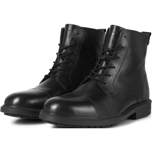 JACK&JONES JFWNICK JIO LEATHER BOOT - Heren Laarzen - Vetersluiting - Hoog - Anthracite - Maat 44 Tweedehands