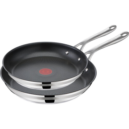 Jamie Oliver by Tefal Cook Smart Koekenpannenset - 24 + 28 cm - Thermo-Signal™ technologie - RVS Tweedehands