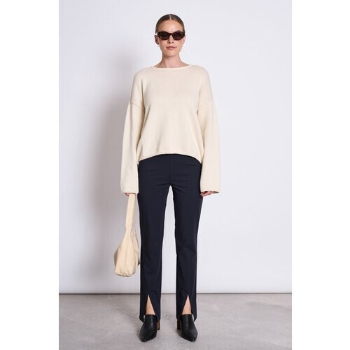 JAN 'N JUNE dames vegan Broek Met Split Rhue Zwart Tweedehands
