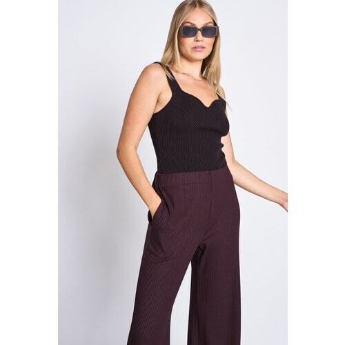 JAN 'N JUNE dames vegan Gebreide Top Fara Espresso Gots Tweedehands