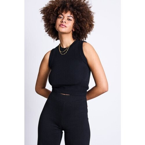 JAN 'N JUNE dames vegan Gebreide Top Garda Zwart Tweedehands