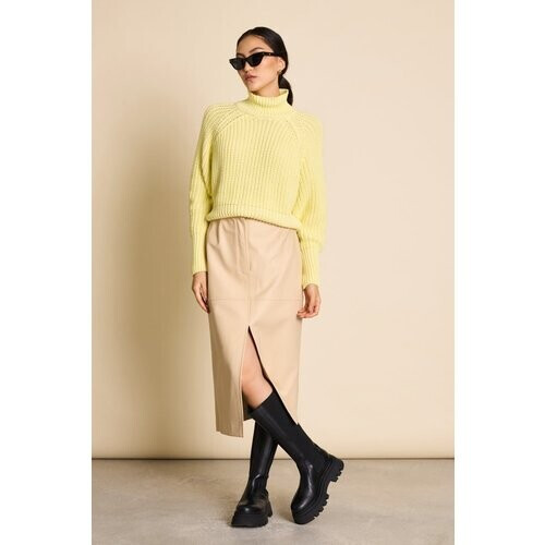 JAN 'N JUNE dames vegan Gecoate Rok Lang Crème Tweedehands