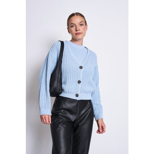 JAN 'N JUNE dames vegan Grof Vest Lena Hemelsblauw Tweedehands