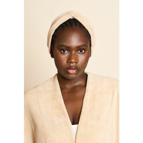 JAN 'N JUNE dames vegan Home Comfort Set Badjas Esja & Hoofdband Lilou Crème Tweedehands