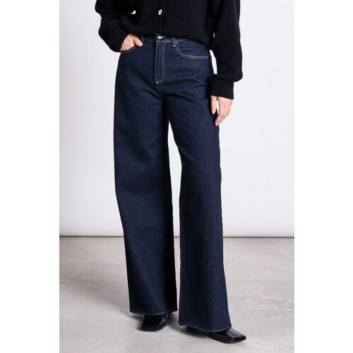 JAN N JUNE dames vegan Jeans Wide Leg Tacna Donkerblauw Tweedehands