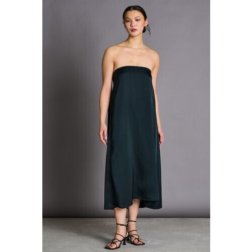 JAN 'N JUNE dames vegan Jurk Glona Flessengroen Tweedehands