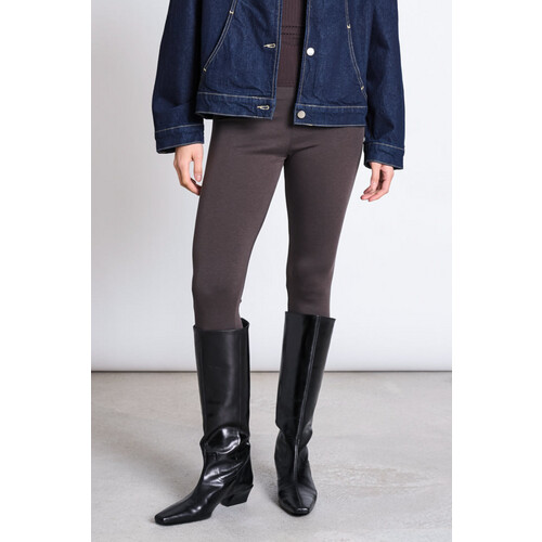 JAN N JUNE dames vegan Legging Basic Modderbruin Tweedehands