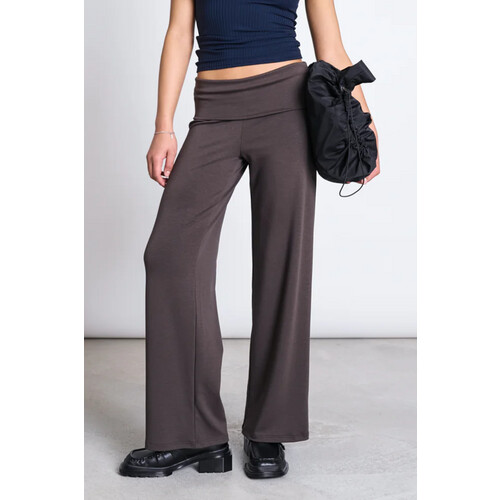 JAN N JUNE dames vegan Legging Foldover Naro Modderbruin Tweedehands
