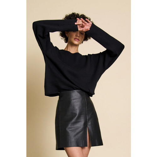 JAN 'N JUNE dames vegan Licht Gebreide Trui Williamsburg Zwart Tweedehands