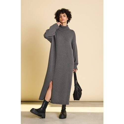 JAN 'N JUNE dames vegan Midi Jurk Inari Donkergrijs Tweedehands