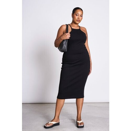 JAN 'N JUNE dames vegan Midijurk Elita Zwart Tweedehands