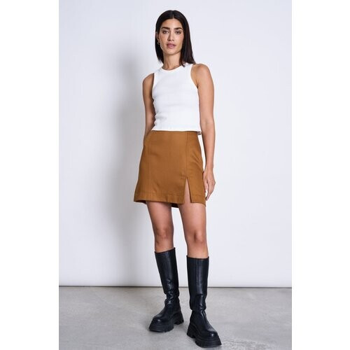 JAN 'N JUNE dames vegan Minirokje Ainoha Cognacbruin Tweedehands