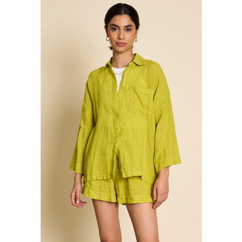 JAN 'N JUNE dames vegan Overhemd Mons Sprout Groen Tweedehands