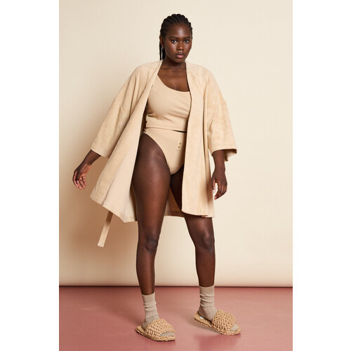 JAN 'N JUNE dames vegan Robe Esja Amandelbruin Tweedehands